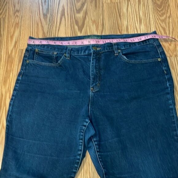 LRL Lauren Jeans, Straight cut, Stretchy, dark blue, 16 - Picture 5 of 8